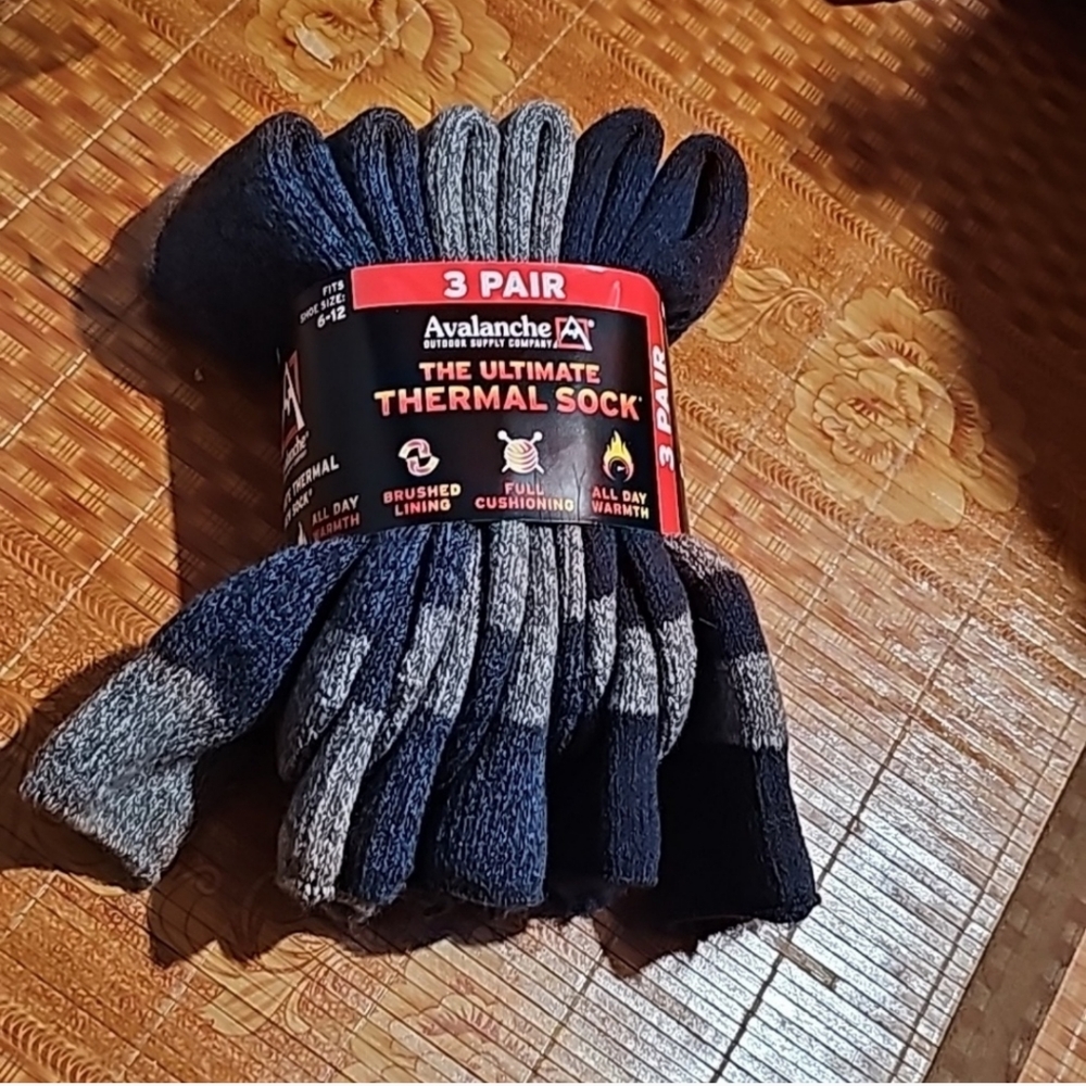 Avalanche Men's Ultimate Thermal Crew Sock, 3-pair